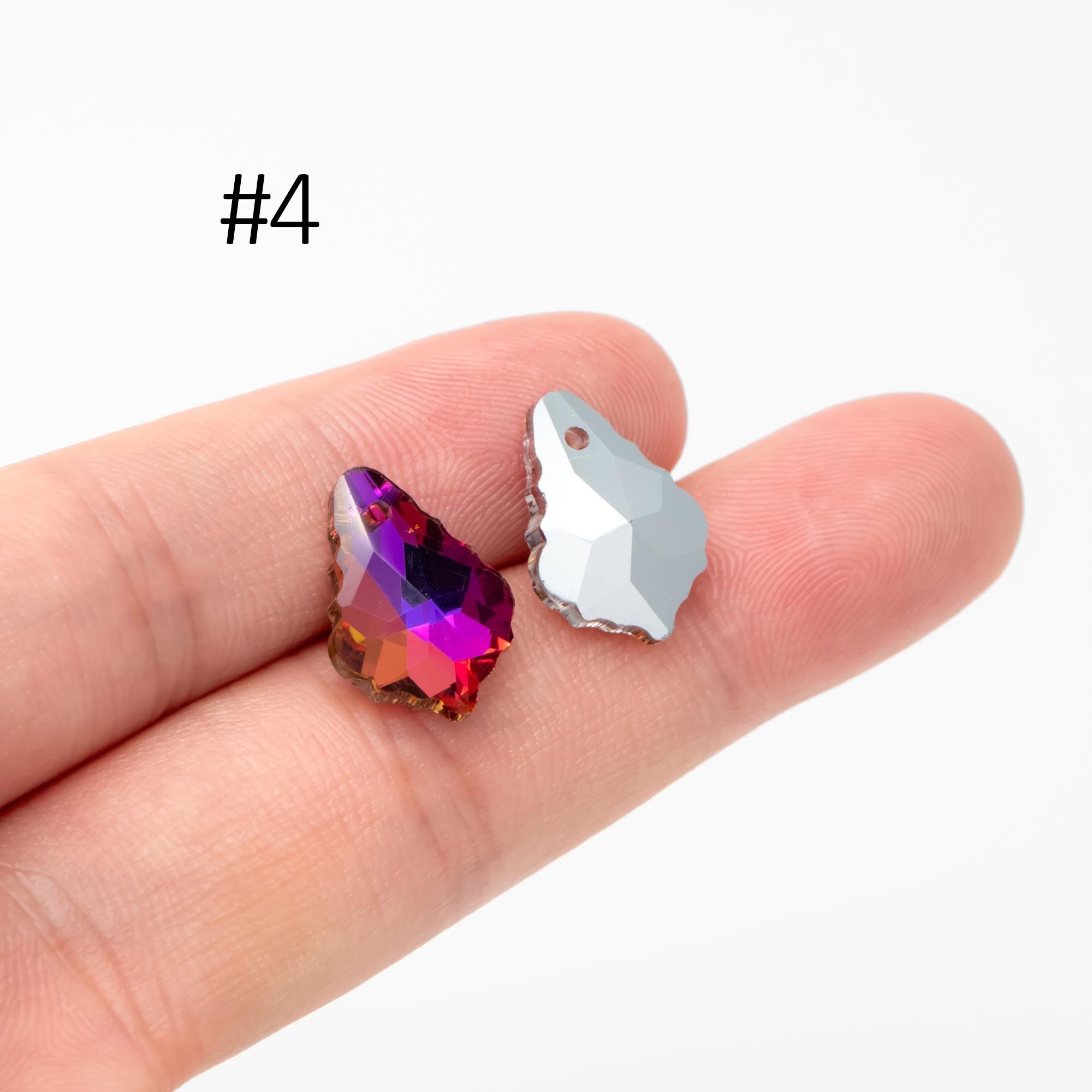 20pcs Teardrop Crystal Chandelier Beads 16mm, Faceted Glass Leaf Charms, (TS-107)